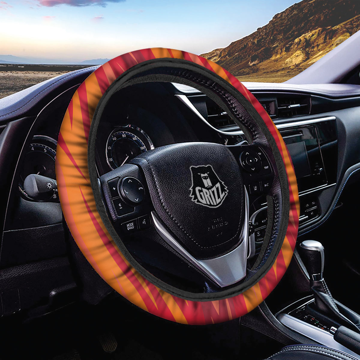 Fire In Hell Print Pattern Car Steering Wheel Cover-grizzshop