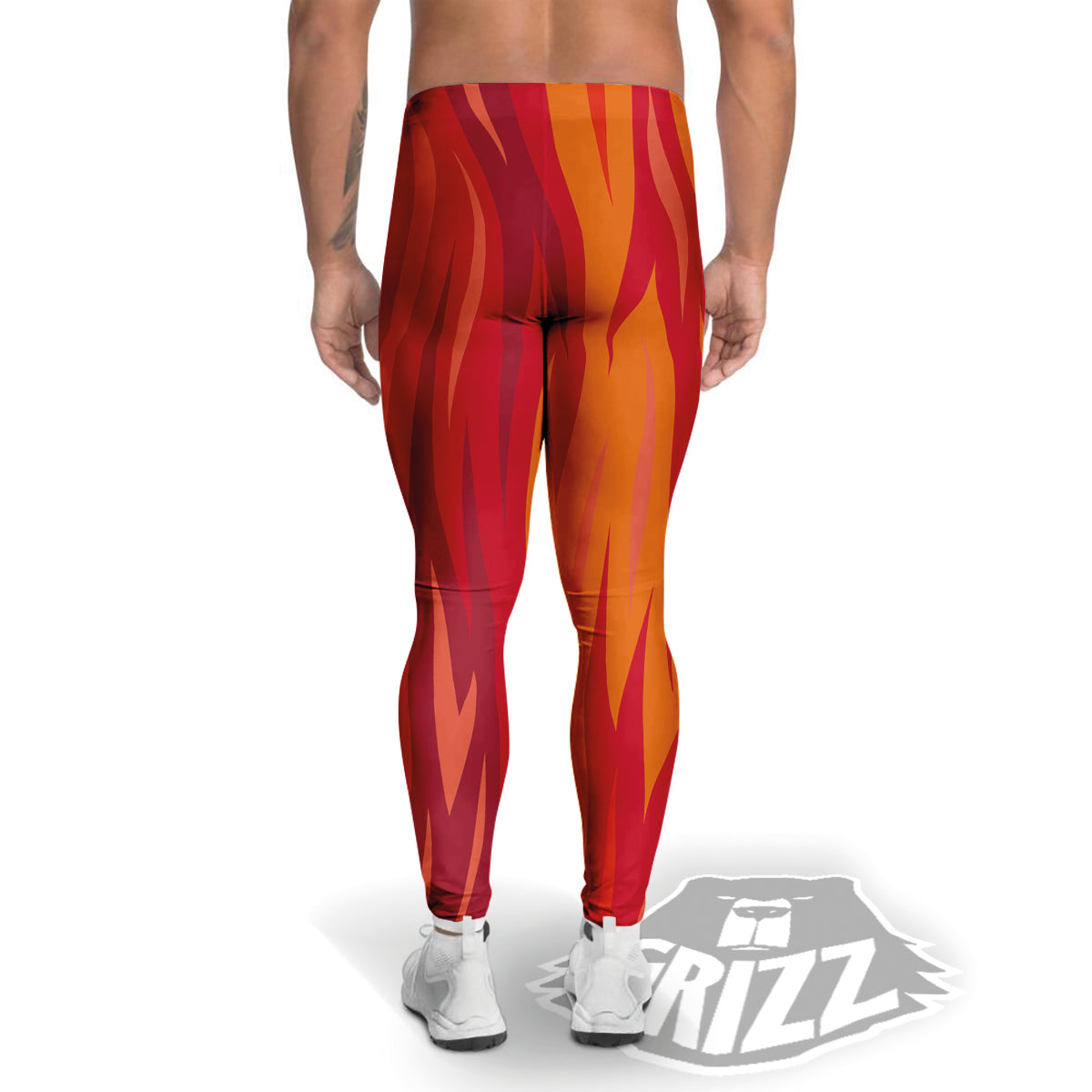 Fire In Hell Print Pattern Men's Leggings-grizzshop