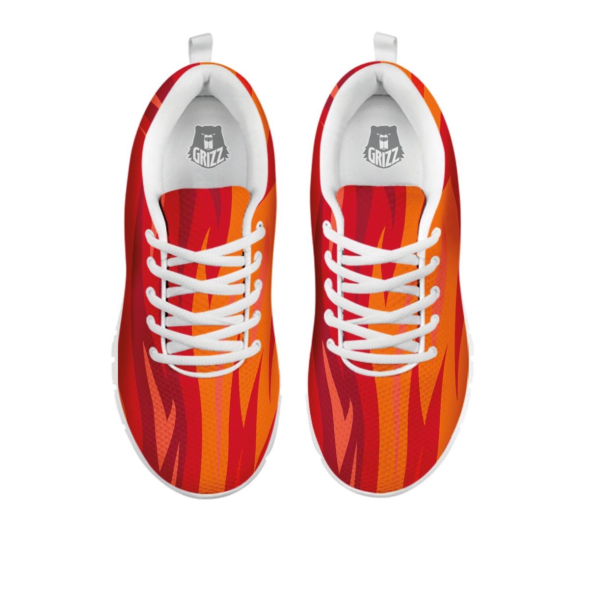 Fire In Hell Print Pattern White Sneaker-grizzshop