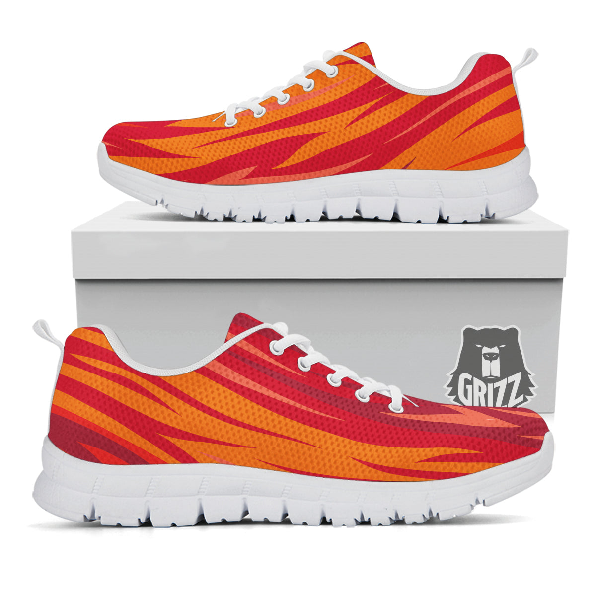 Fire In Hell Print Pattern White Sneaker-grizzshop
