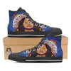 Fire Psychedelic Women Print Black High Top Shoes-grizzshop