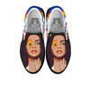 Fire Psychedelic Women Print Black Slip On Shoes-grizzshop