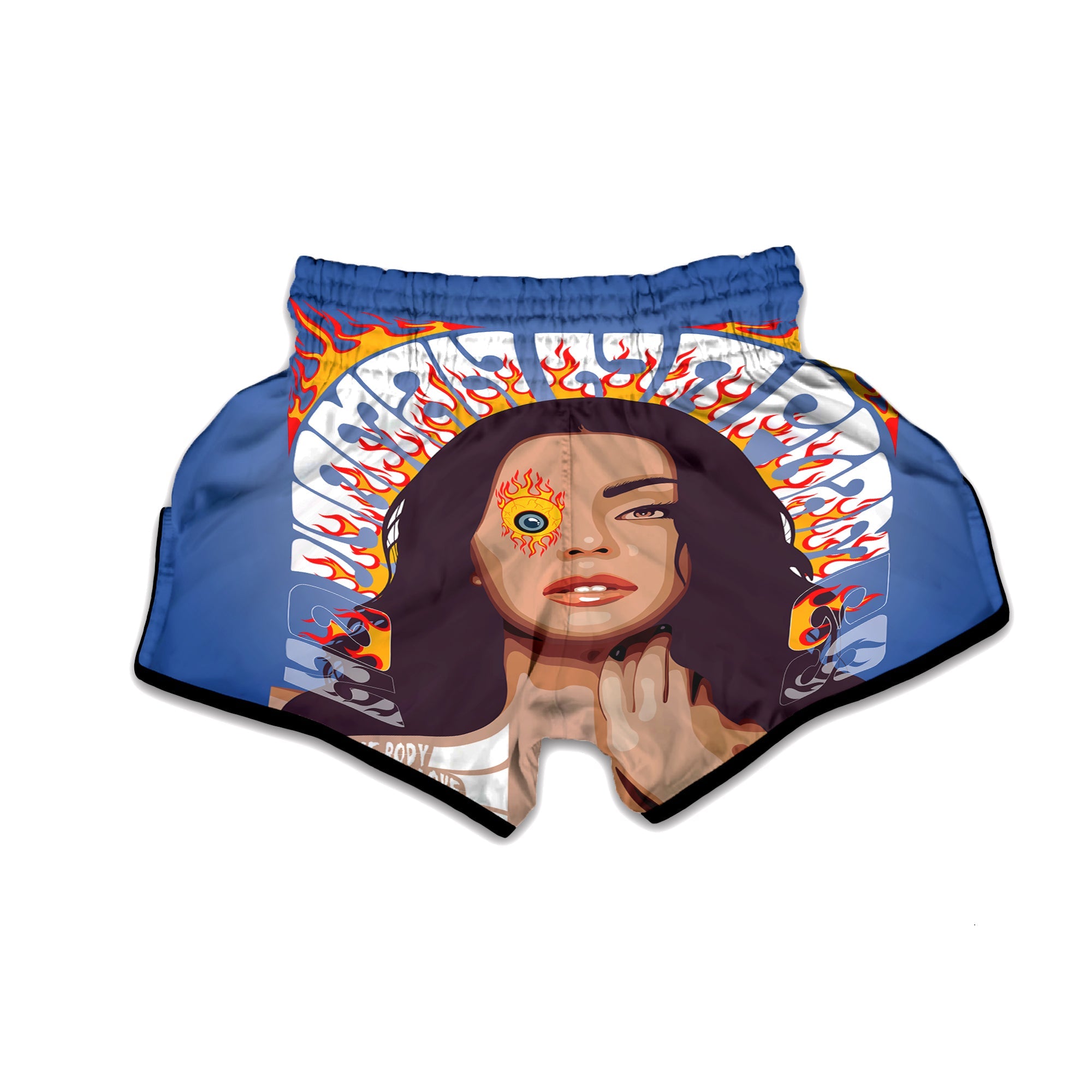 Fire Psychedelic Women Print Muay Thai Boxing Shorts-grizzshop