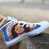 Fire Psychedelic Women Print White High Top Shoes-grizzshop