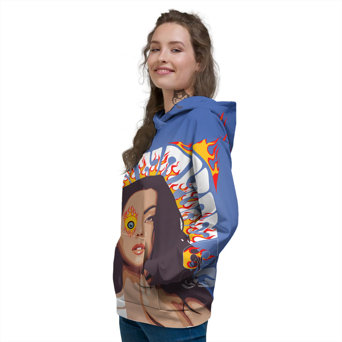 Fire Psychedelic Women Print Women's Hoodie-grizzshop