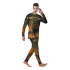 Fire Skeleton Print Men's Pajamas-grizzshop