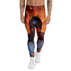 Fire Skeleton Robot Print Men's Leggings-grizzshop