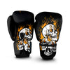 Fire Skull Head Print Boxing Gloves-grizzshop