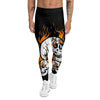 Fire Skull Head Print Men's Leggings-grizzshop