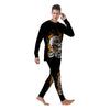 Fire Skull Head Print Men's Pajamas-grizzshop