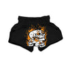 Fire Skull Head Print Muay Thai Boxing Shorts-grizzshop