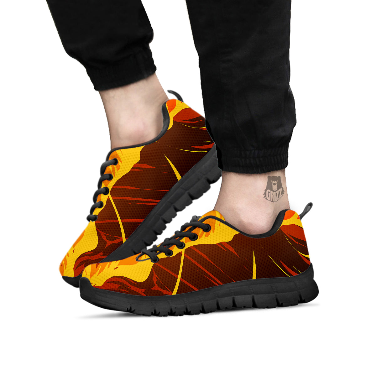 Fire Tornado Print Black Sneaker-grizzshop