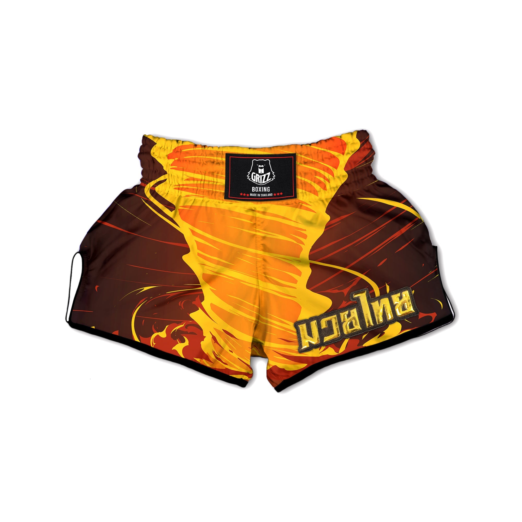 Fire Tornado Print Muay Thai Boxing Shorts-grizzshop