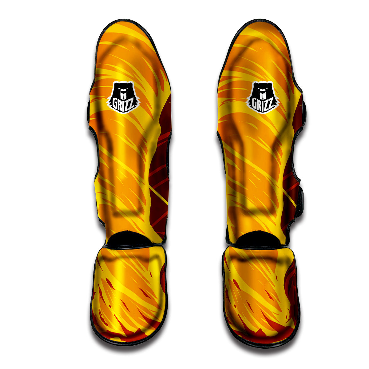 Kaleidoscope Spot Yellow Print Muay Thai Shin Guards