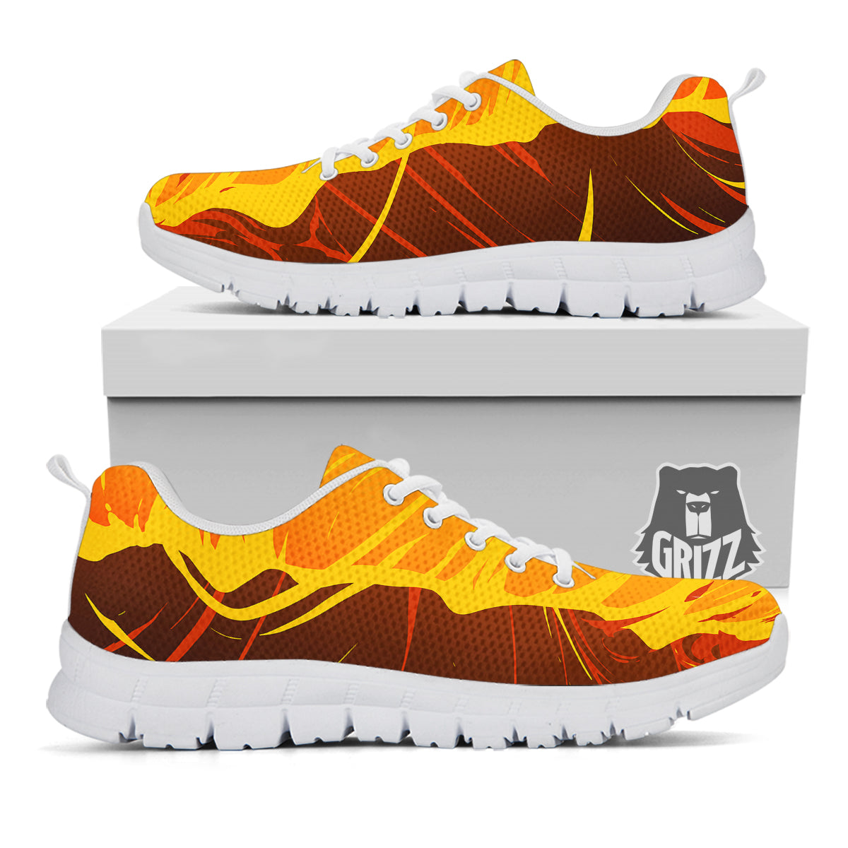 Fire Tornado Print White Sneaker-grizzshop