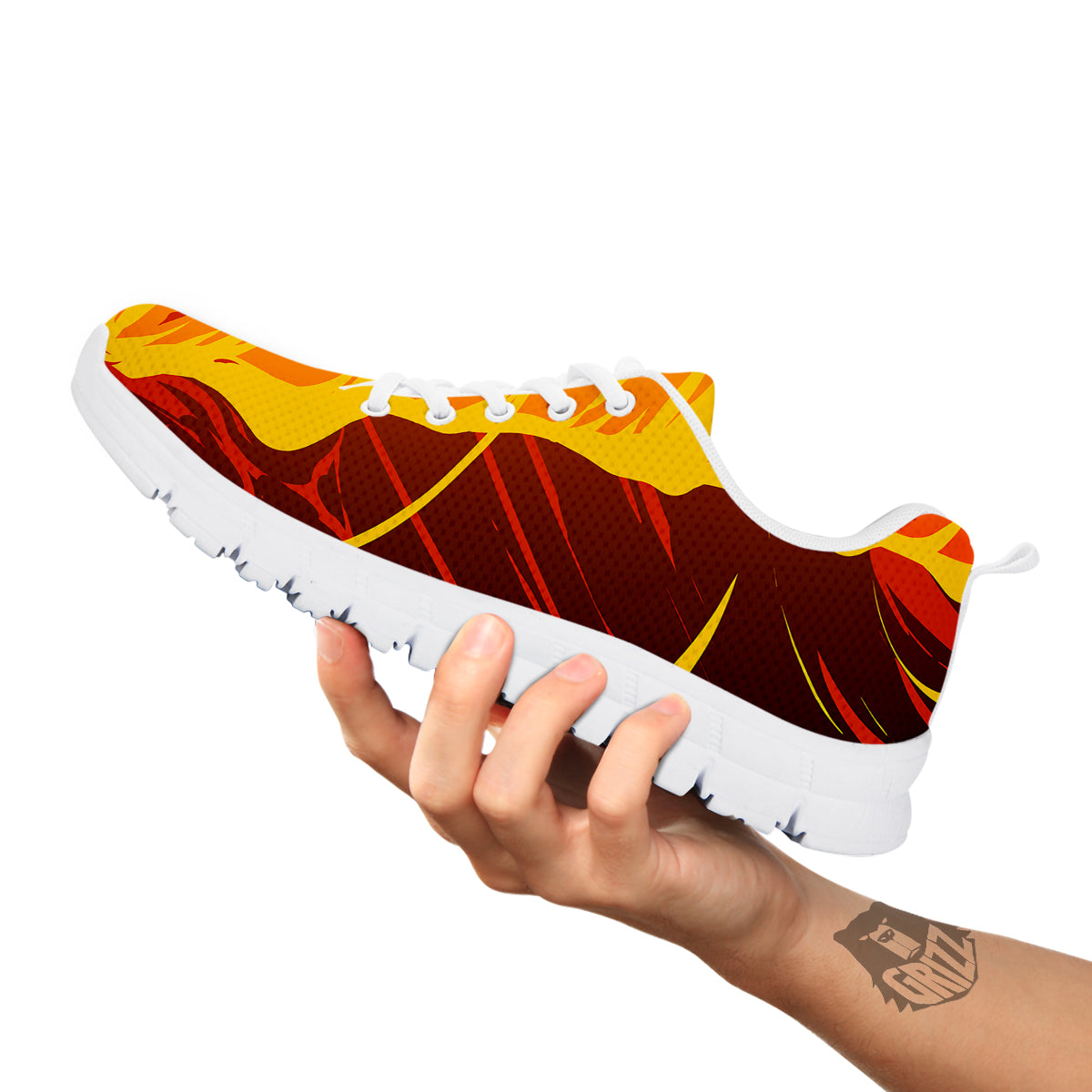 Fire Tornado Print White Sneaker-grizzshop