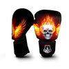 Fire Wings With Flaming Skull Print Boxing Gloves-grizzshop