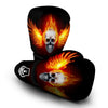 Fire Wings With Flaming Skull Print Boxing Gloves-grizzshop