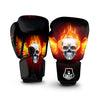 Fire Wings With Flaming Skull Print Boxing Gloves-grizzshop