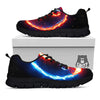 Fire Yin Yang Blue And Red Print Black Sneaker-grizzshop