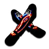 Fire Yin Yang Blue And Red Print Muay Thai Shin Guards-grizzshop