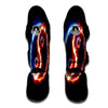 Fire Yin Yang Blue And Red Print Muay Thai Shin Guards-grizzshop