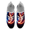 Fire Yin Yang Blue And Red Print White Athletic Shoes-grizzshop