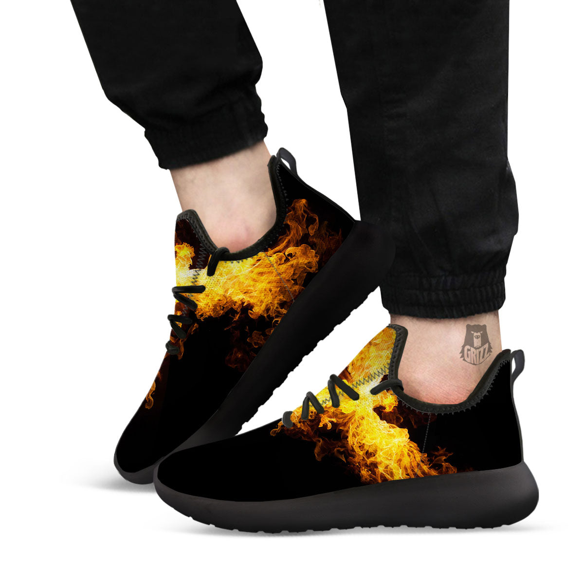 Firebird Phoenix Print Black Athletic Shoes-grizzshop