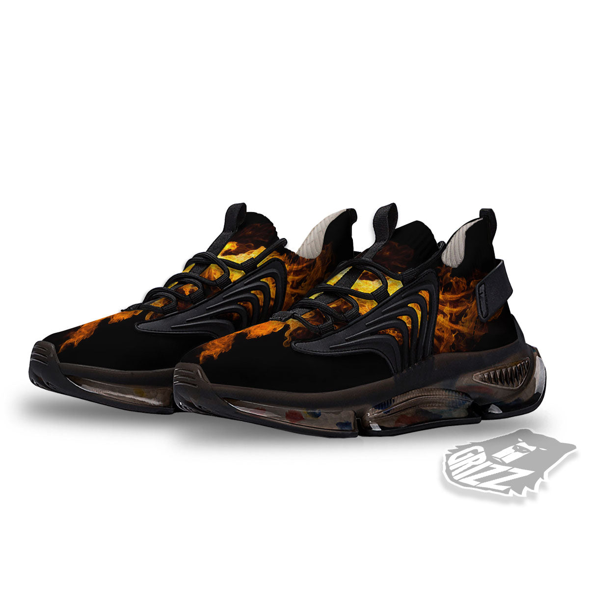 Firebird Phoenix Print Black Gym Shoes-grizzshop