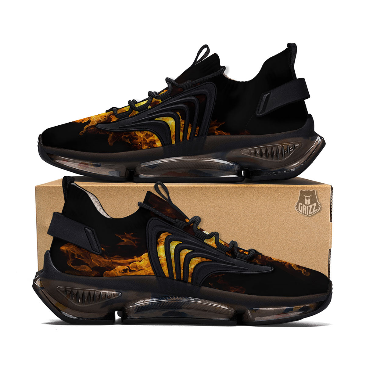 Firebird Phoenix Print Black Gym Shoes-grizzshop