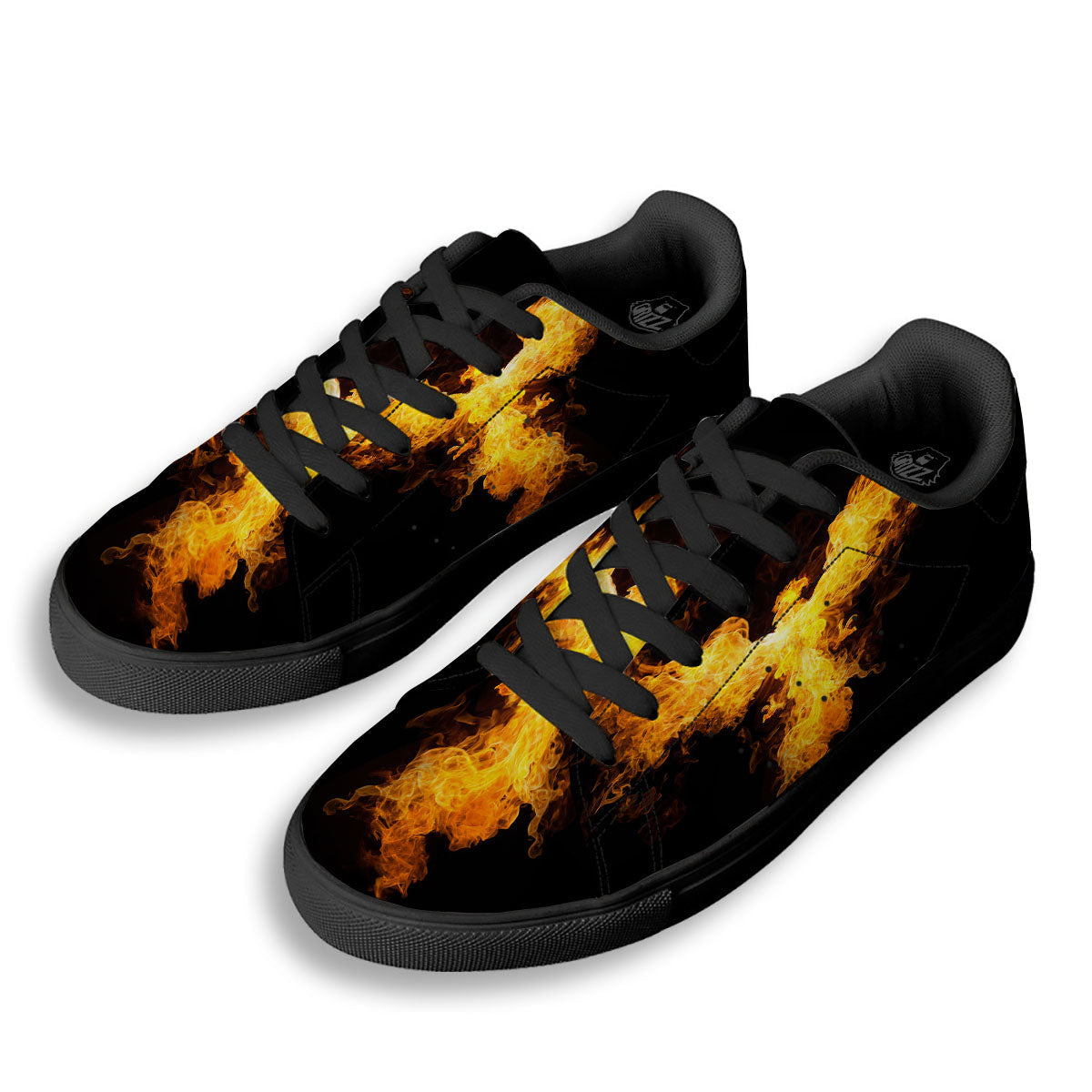Firebird Phoenix Print Black Low Top Sneakers-grizzshop