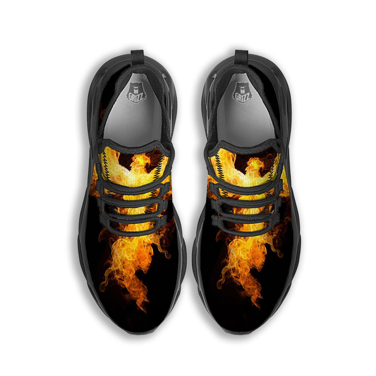 Firebird Phoenix Print Black Running Shoes-grizzshop
