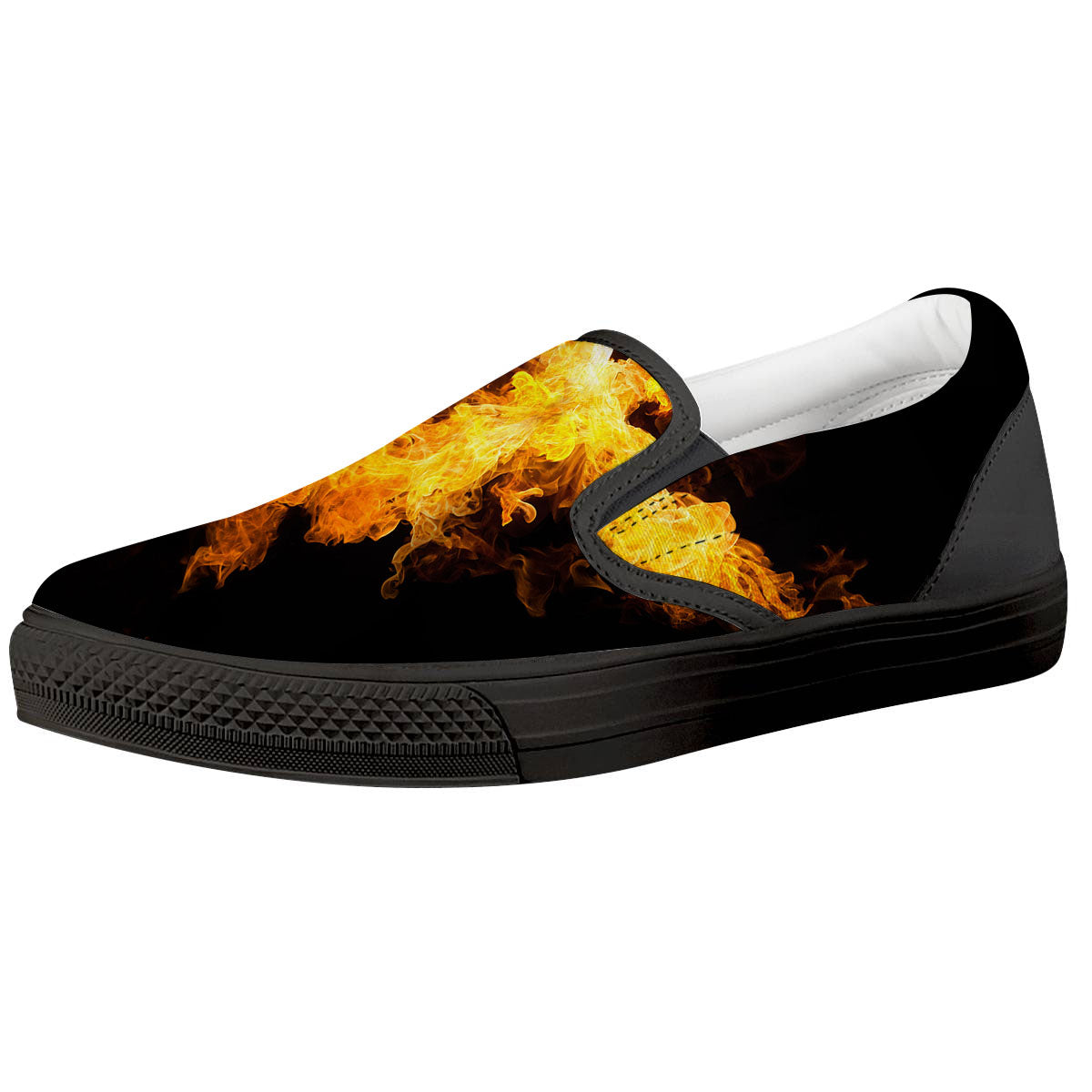 Firebird Phoenix Print Black Slip On Shoes-grizzshop