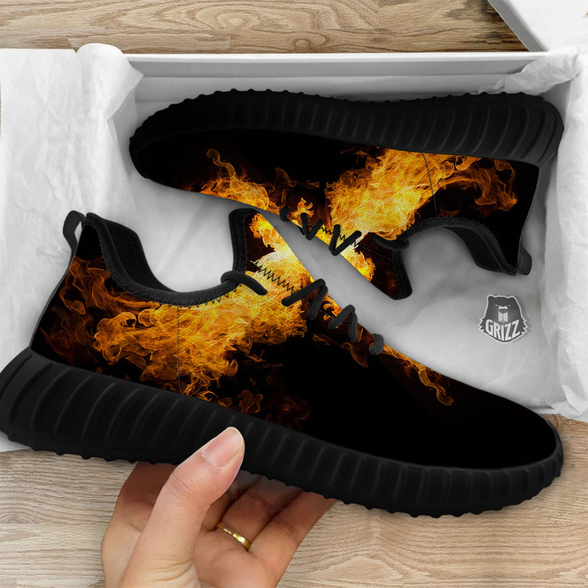 Firebird Phoenix Print Black Walking Shoes-grizzshop