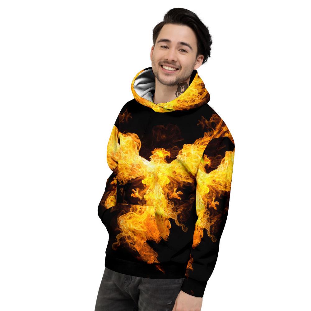 Firebird Phoenix Print Men's Hoodie-grizzshop