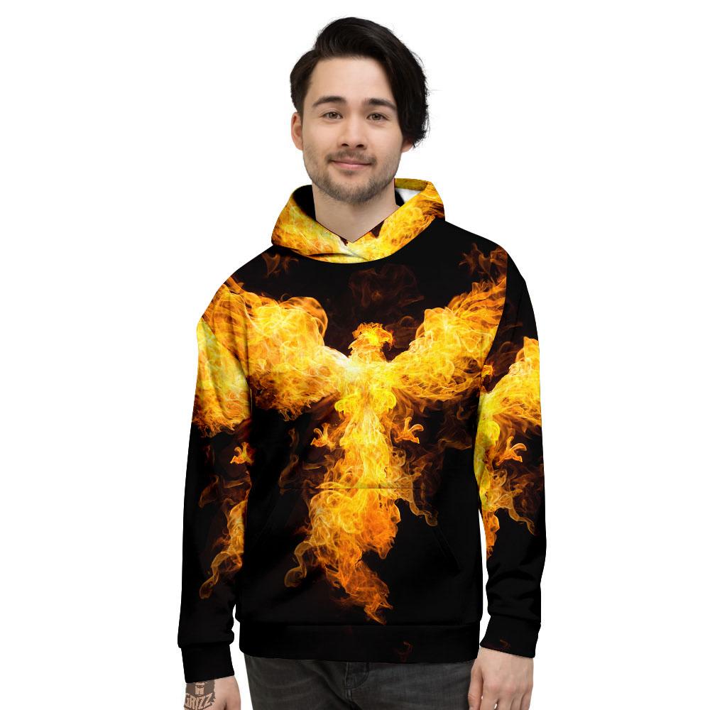 Firebird Phoenix Print Men's Hoodie-grizzshop