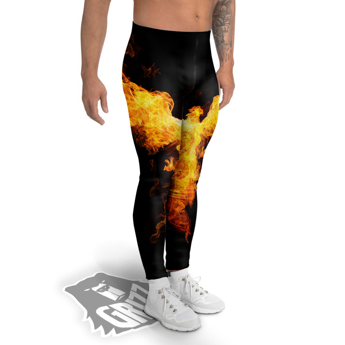 Firebird Phoenix Print Men's Leggings-grizzshop