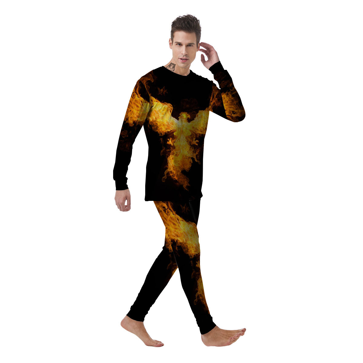 Firebird Phoenix Print Men's Pajamas-grizzshop