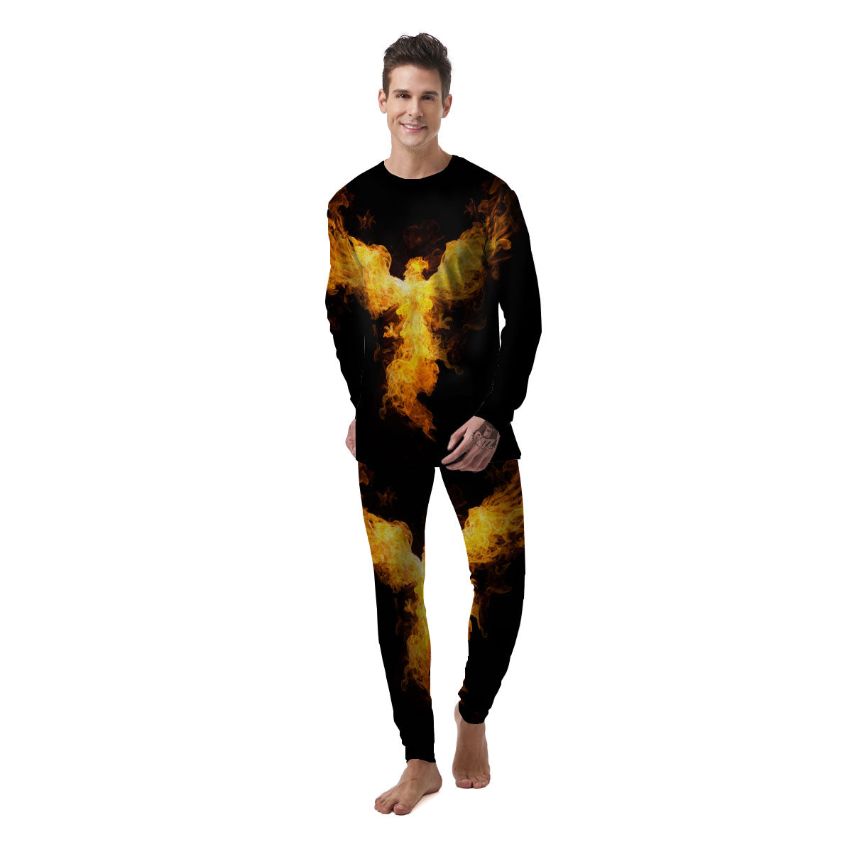 Firebird Phoenix Print Men's Pajamas-grizzshop