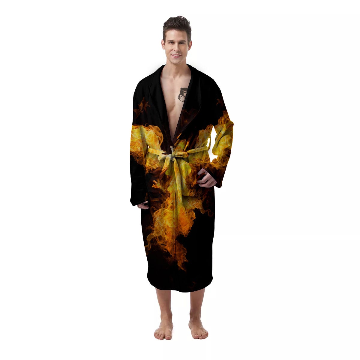 Firebird Phoenix Print Men's Robe-grizzshop