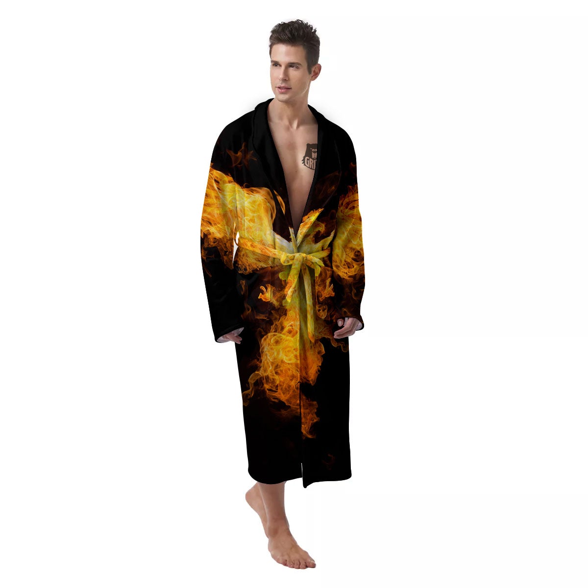 Firebird Phoenix Print Men's Robe-grizzshop