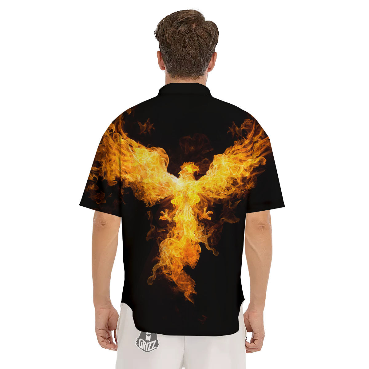 Firebird Phoenix Print Men's Short Sleeve Shirts-grizzshop