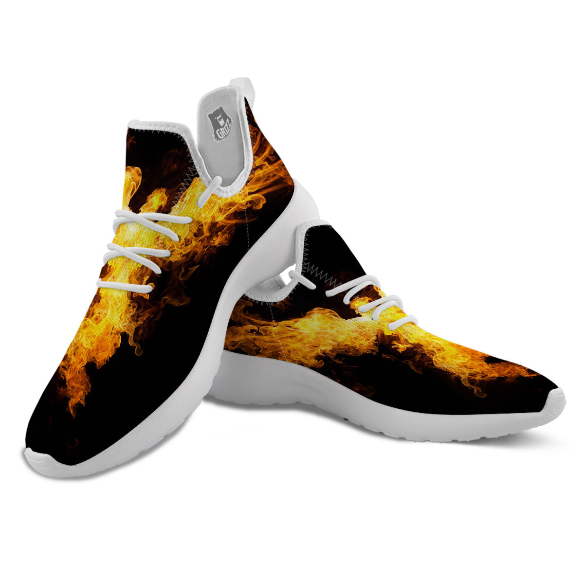 Firebird Phoenix Print White Athletic Shoes-grizzshop