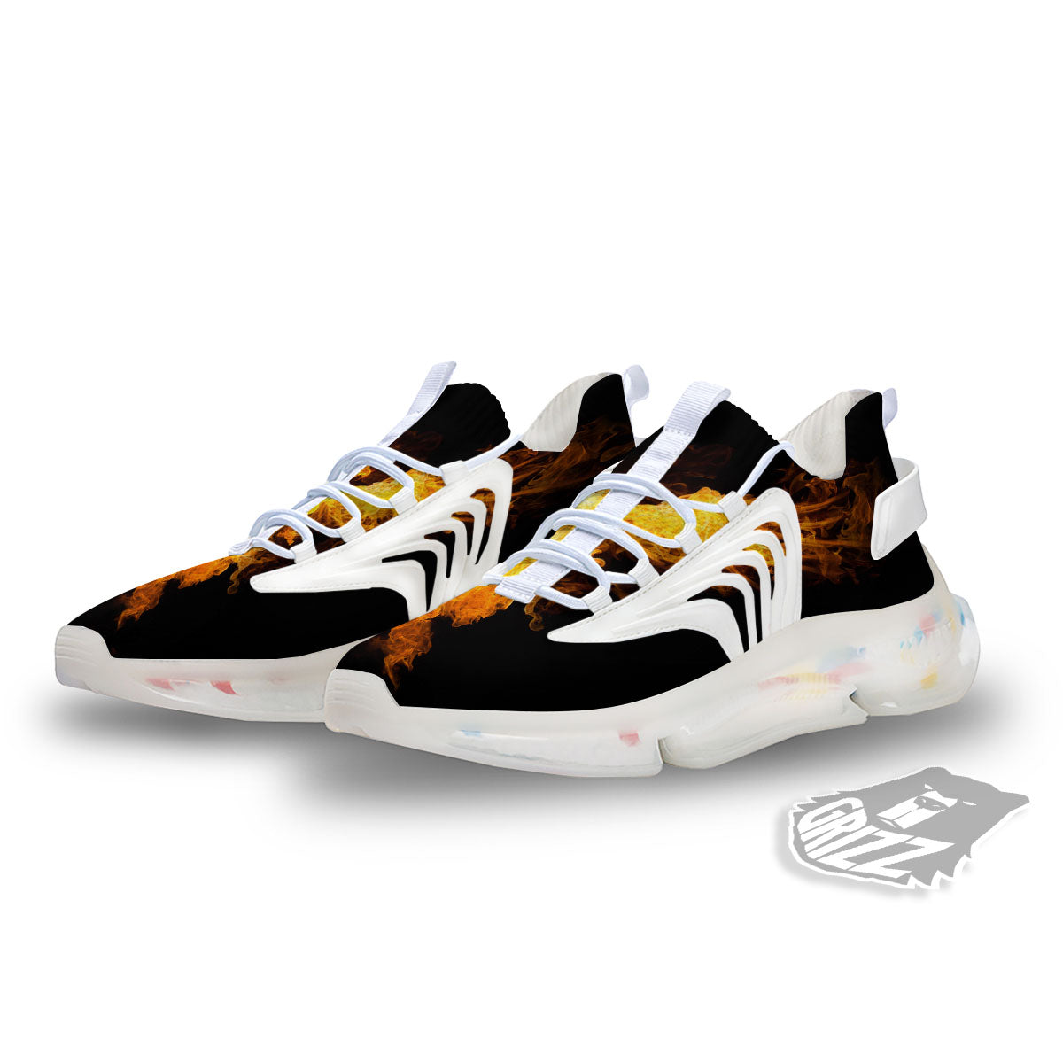 Firebird Phoenix Print White Gym Shoes-grizzshop