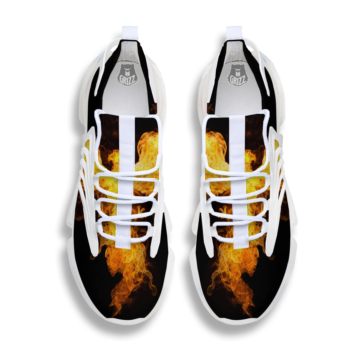 Firebird Phoenix Print White Gym Shoes-grizzshop