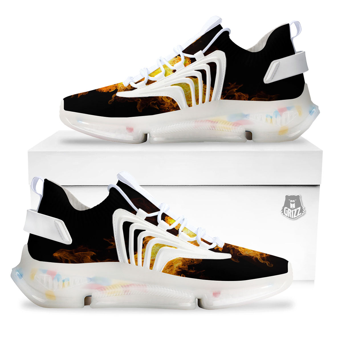 Firebird Phoenix Print White Gym Shoes-grizzshop