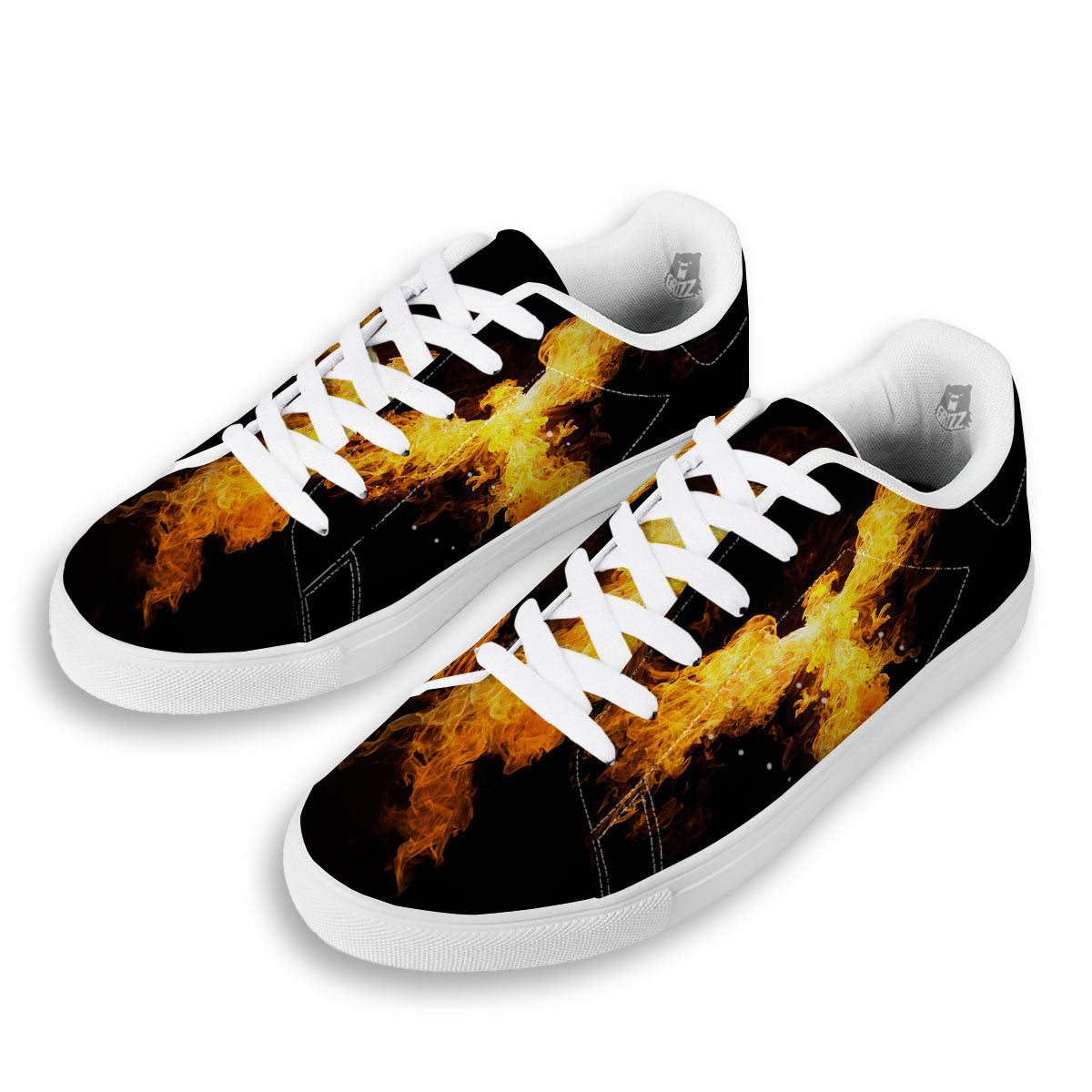 Firebird Phoenix Print White Low Top Sneakers-grizzshop