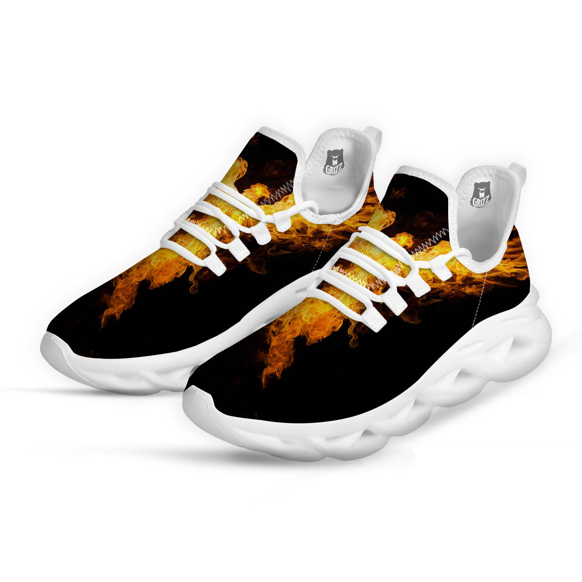 Firebird Phoenix Print White Running Shoes-grizzshop