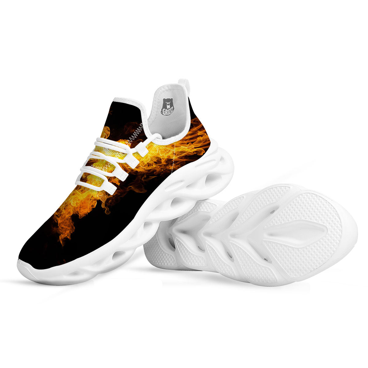 Firebird Phoenix Print White Running Shoes-grizzshop