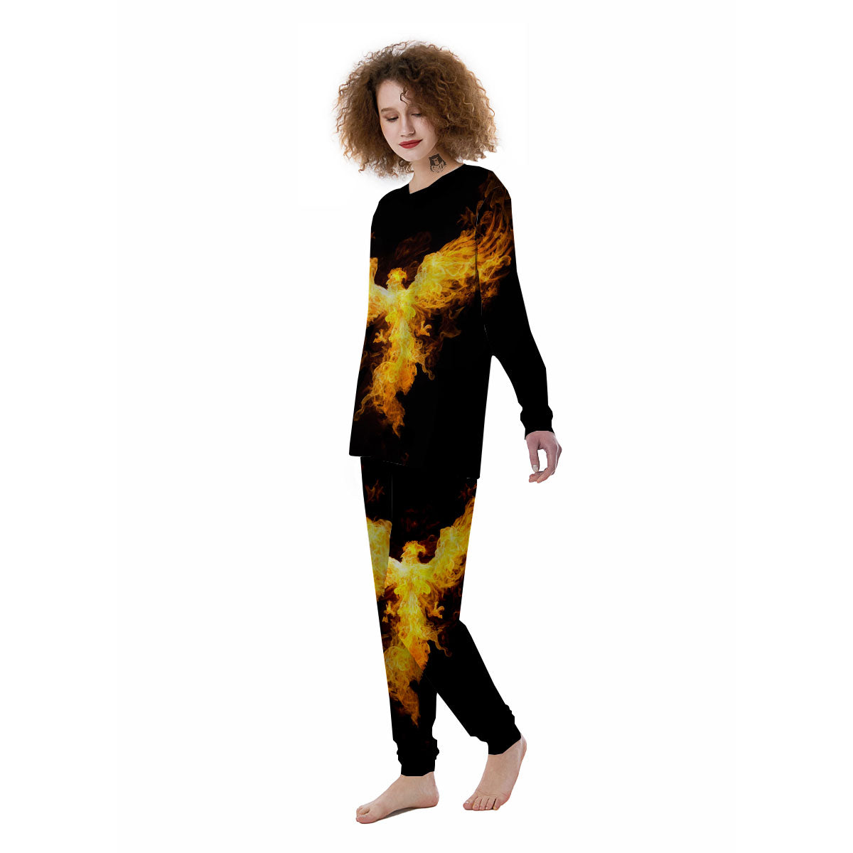 Firebird Phoenix Print Women's Pajamas-grizzshop